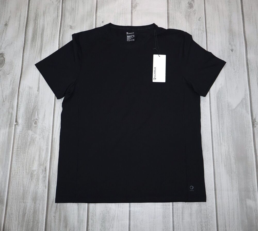 NEW ALWRLD ALTRN Running Fitness Moisture Wicking T-Shirt - Men's Sz Large Black